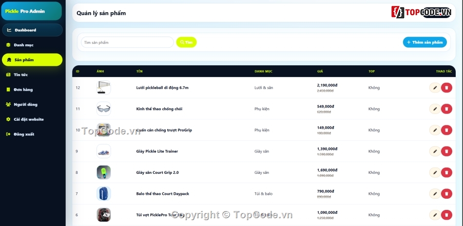 website đẹp,bán pickerball,dụng cụ pickerball